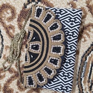 Versona Beaded Purse Clutch Bag Chain Strap Art Deco Indie Sleeze Boho Bohemian